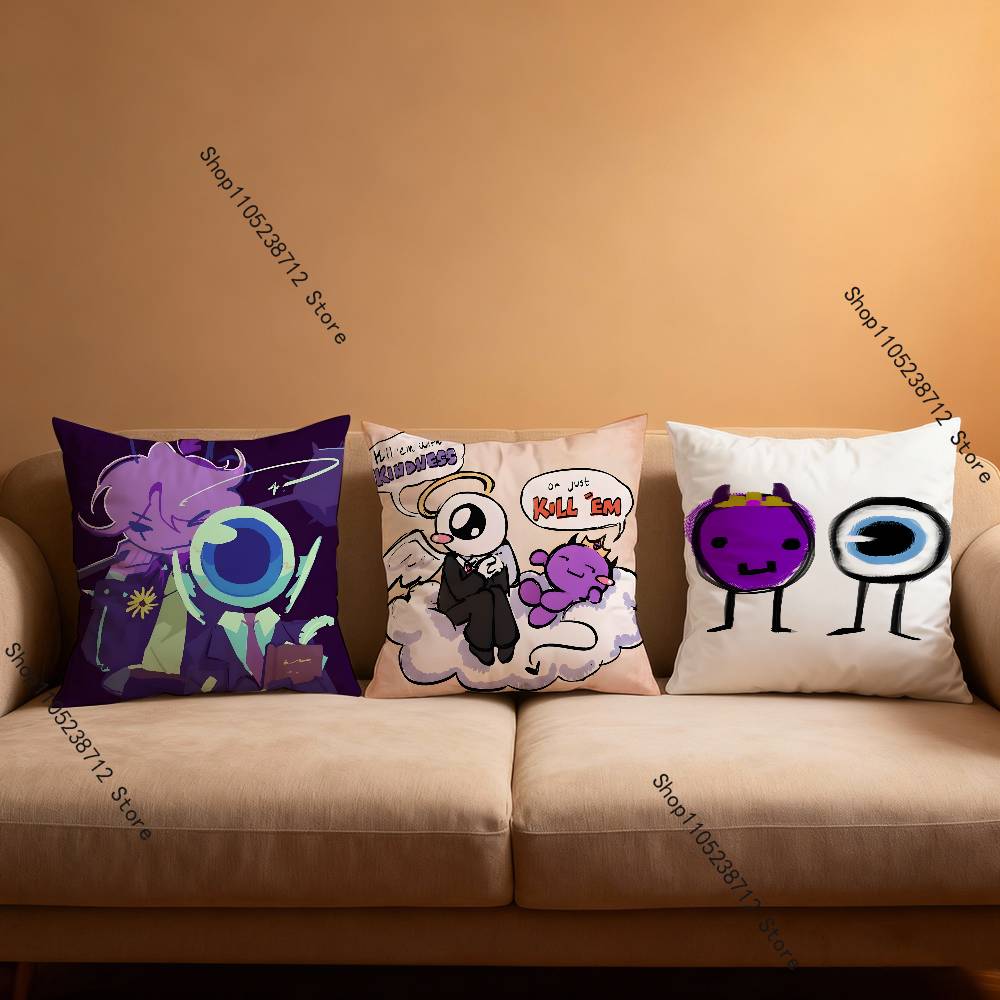 Wemmbu Eggchan Tax Duo Anime Pillow Case Anti-dustmite Pillowcase Invisible zipper silky short plush Sofa cushion cover