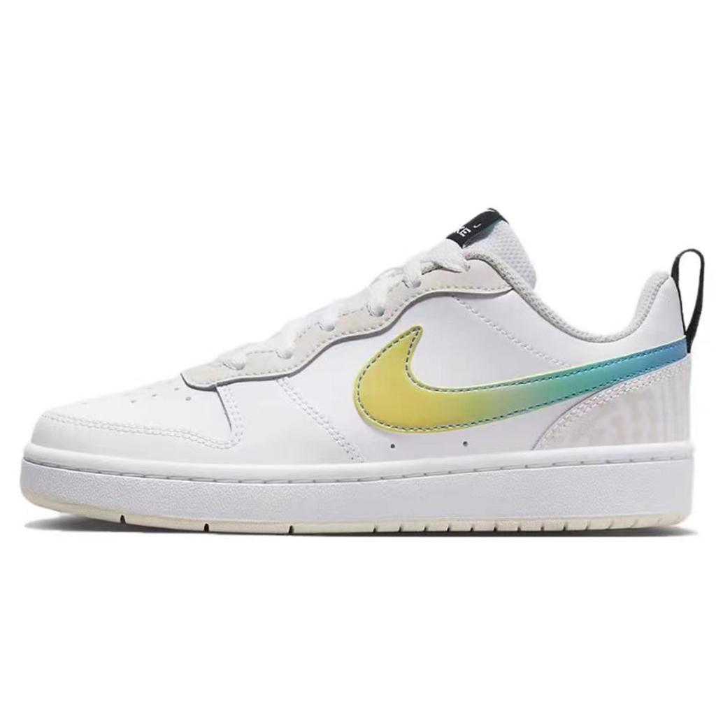 Nike Court Borough 2 Nautical Storm Cushioning, Wear Resistant Low top Skateboard Shoes Women's Gray FJ7692-191(Team177--BOX)