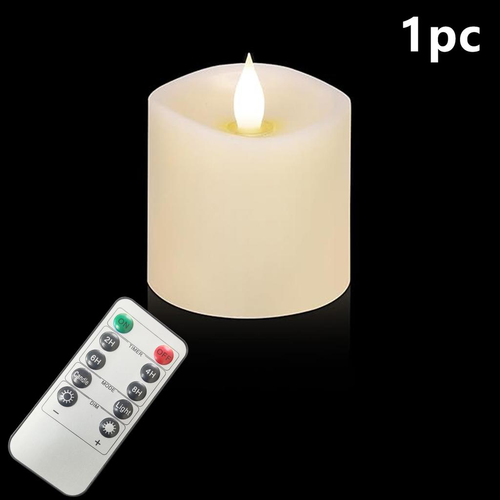Ivory Flameless Pillar Candles with Remote, LED Candles Battery Operated, Real Wax Electric Candles Flickering
