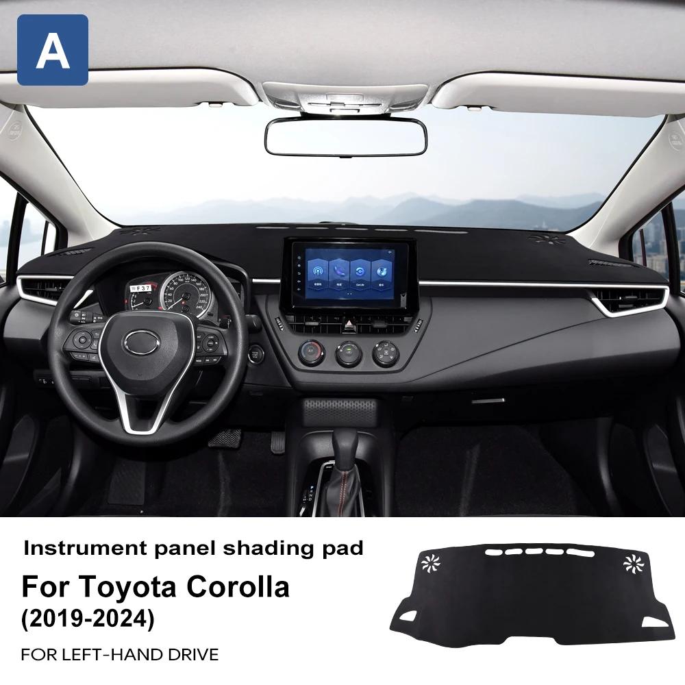 Top Flannel Dashboard Cover Pad for Toyota Corolla E210 2019 2020 2021 2022 2023 2024 Hybrid Anti UV Dash Sun Shade Mat Non Slip