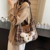 Commuter Large Capacity Plaid Bag Female Popular Wax Sausage Dog Backpack Shoulder Messenger Bag Tote Bag