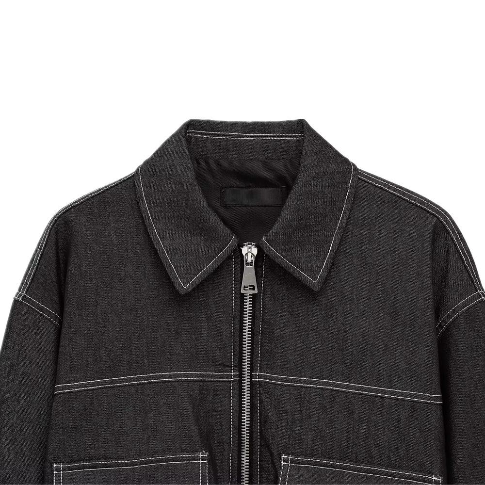 2025 Autumn/Winter Women's Denim Effect Fashion Top Jacket