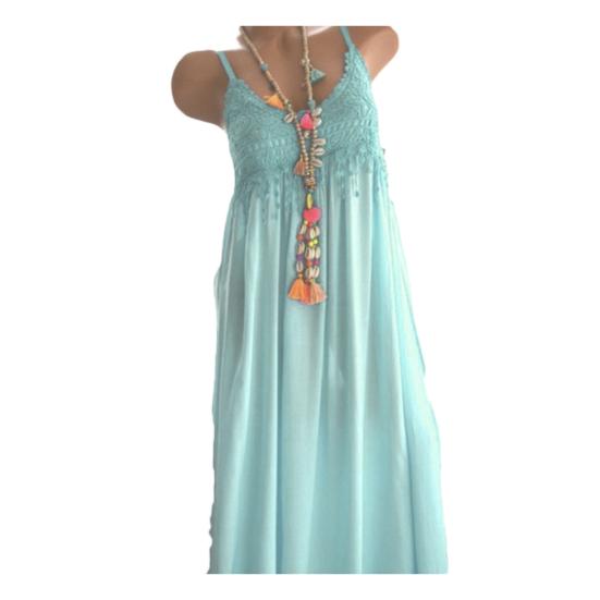 Sexy dámske letné bezrukávové čipkované kvety jednofarebné pohodlné midi šaty