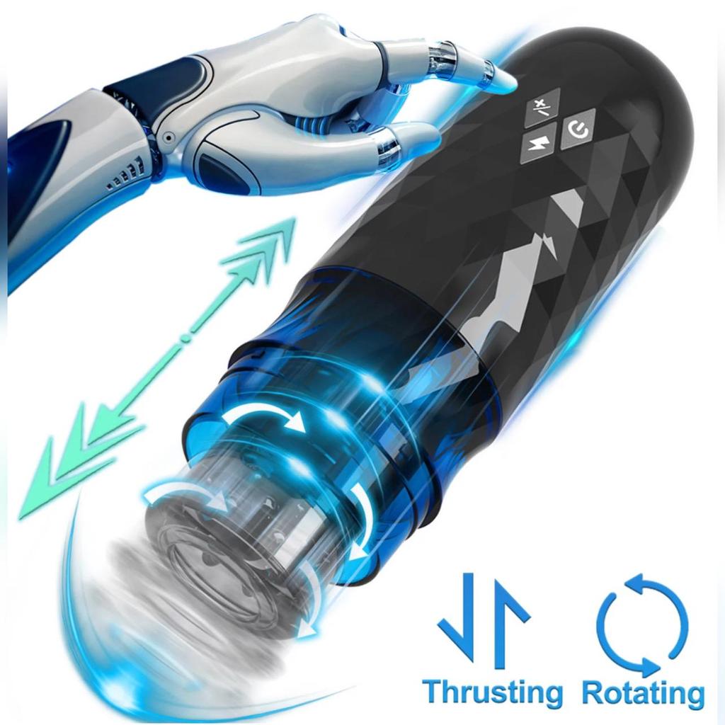 Hannibal Male Masturbators Cup Telescopic Rotation Penis Stimulation Electric Pocket Pussy Vagina Blowjob Adult Sex Toy for Male