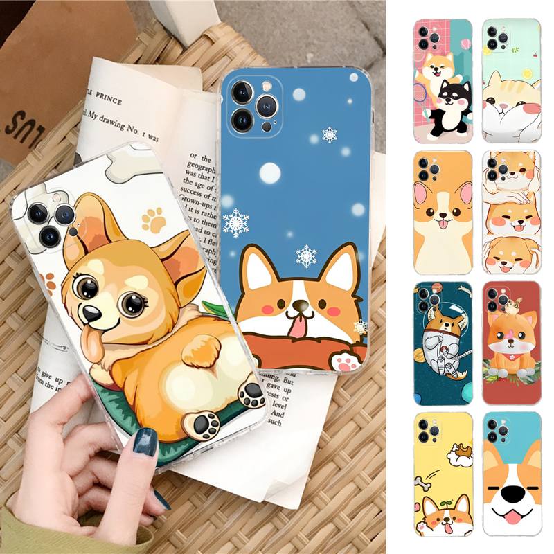 Cartoon Dog Corgi Phone Case Silicone Soft for iphone 14 13 12 11 Pro Mini XS MAX 8 7 6 Plus X XS XR Cover