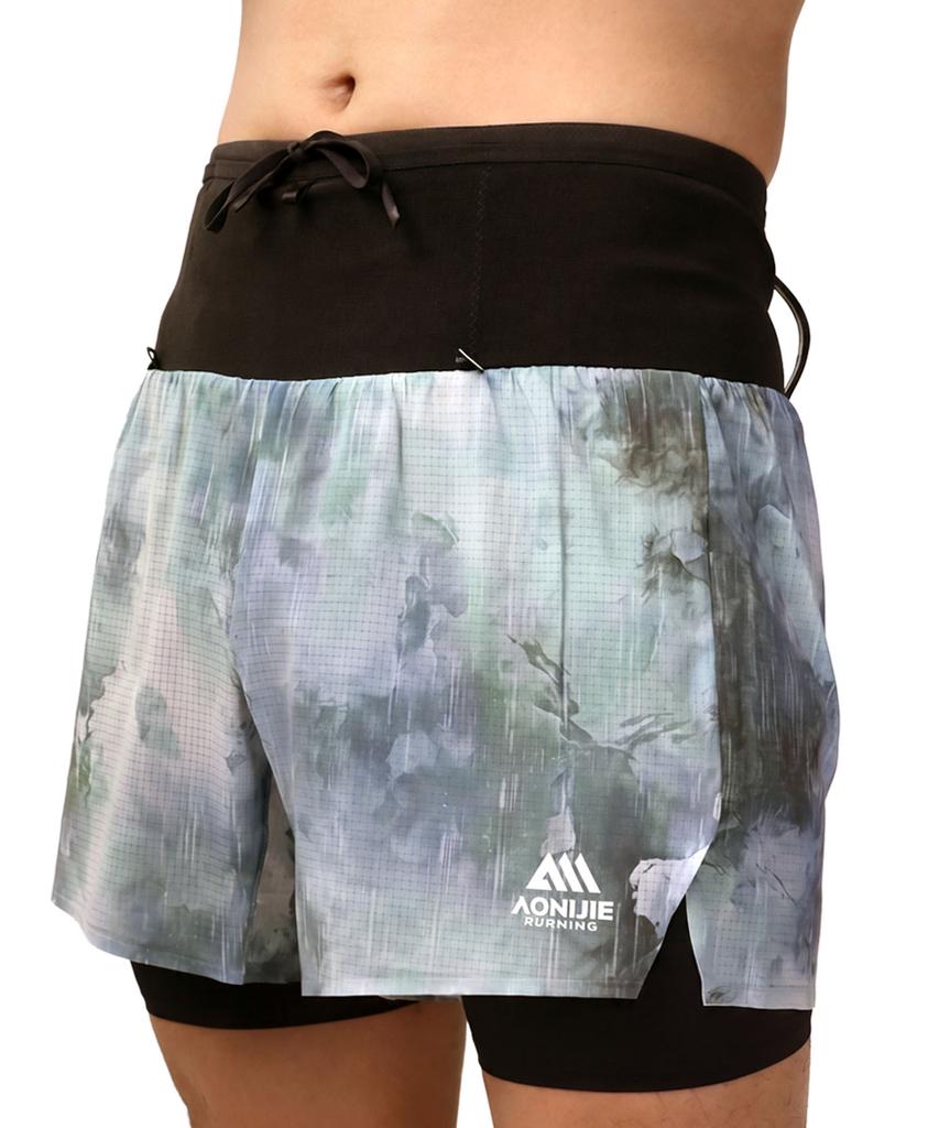 Oniji Two-In-One Running Shorts 360° Storage Pocket Mp57 (Blue Tie-Dye)