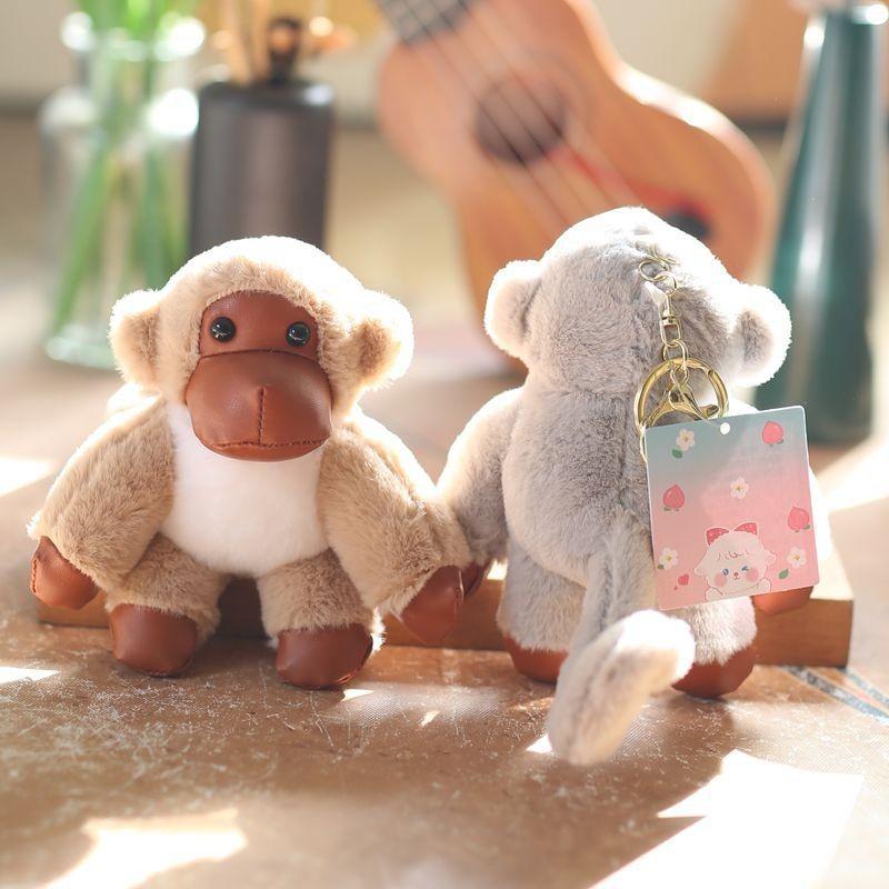 Charming Monkey Hanging Plush Doll Keychain Ultra Soft Pp Cotton Stuffed Toy