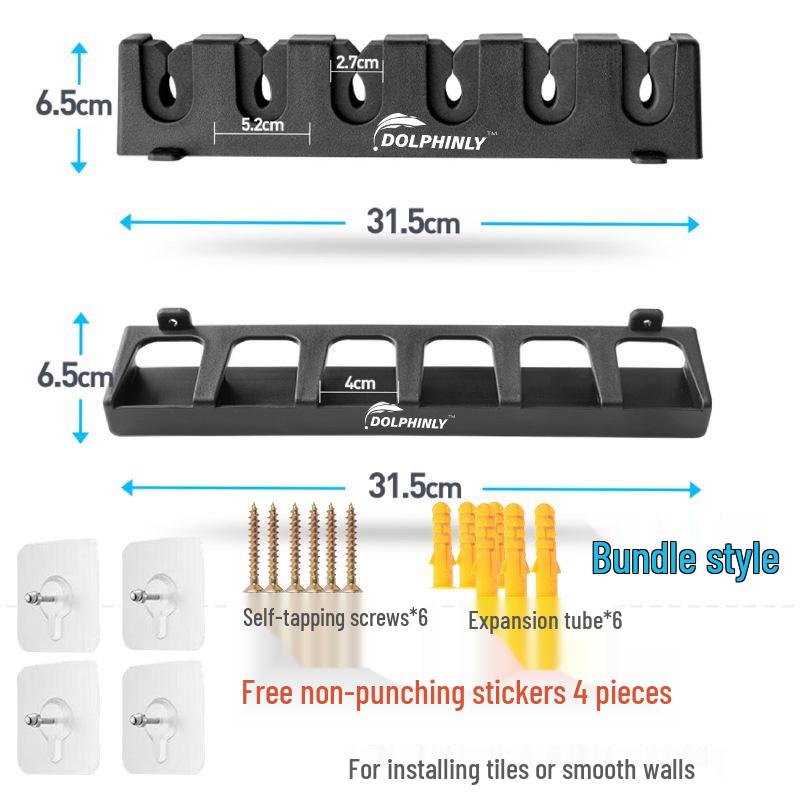 Fishing Rod Wall-Mount Display & Storage Rack, Hole-Free Design