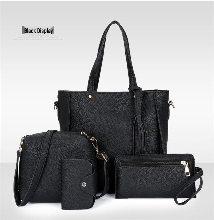 2022 Lychee Grain Women's Four-Piece Handbag Set - Stylish, Versatile, Large Capacity