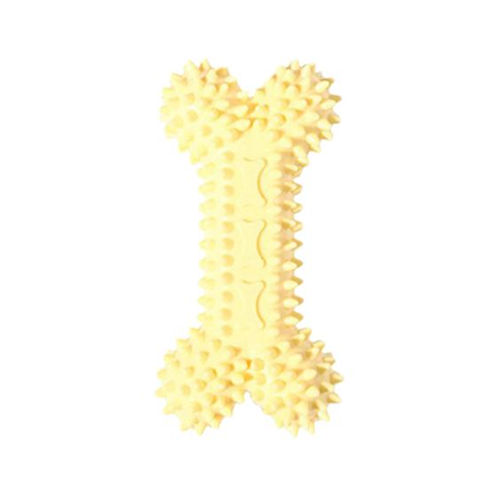 

Spiky Dog Chew Toy Rubber Dog Teeth Cleaning Toy Puppy Teething Toy with Braided Fabric Strips for Small Medium Dogs Tug-of-War Play A жёлтый