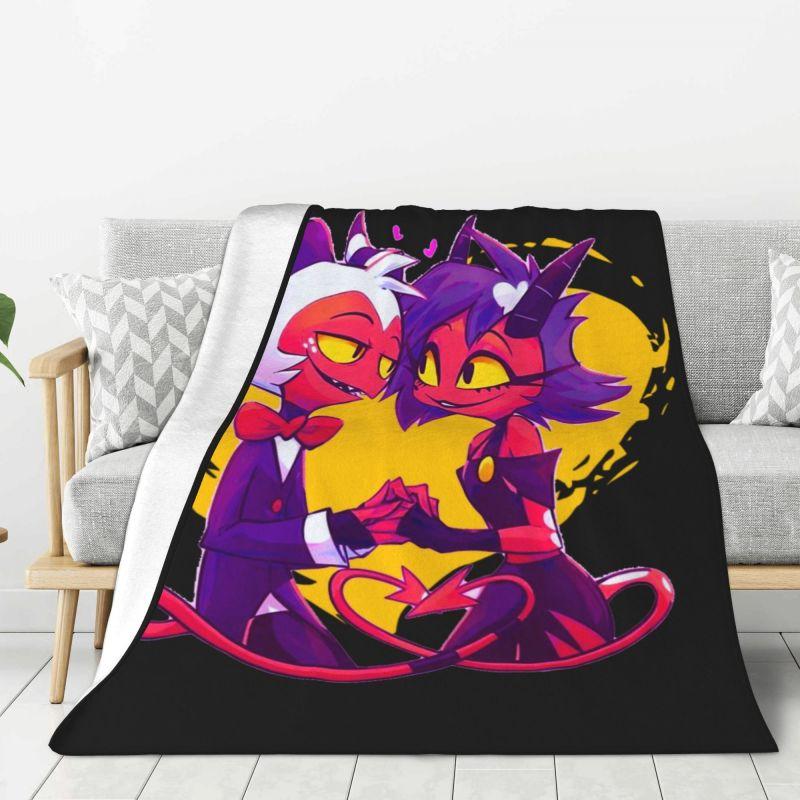 Custom Animated Anime Helluva Boss Blitzo Blanket 3D Printed Soft Flannel Fleece Warm Throw Blankets Car Bedding Sofa Bedspreads
