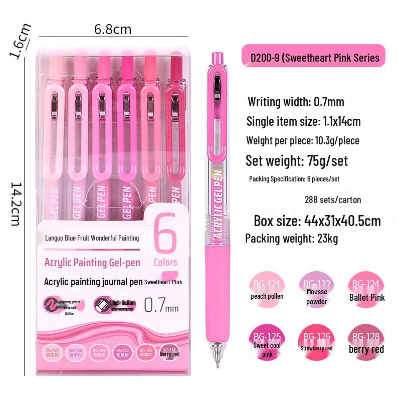 90-Color Blue Fruit Acrylic Paint Pen, 0.7mm Large Capacity Hand-Press Student Journal Marker