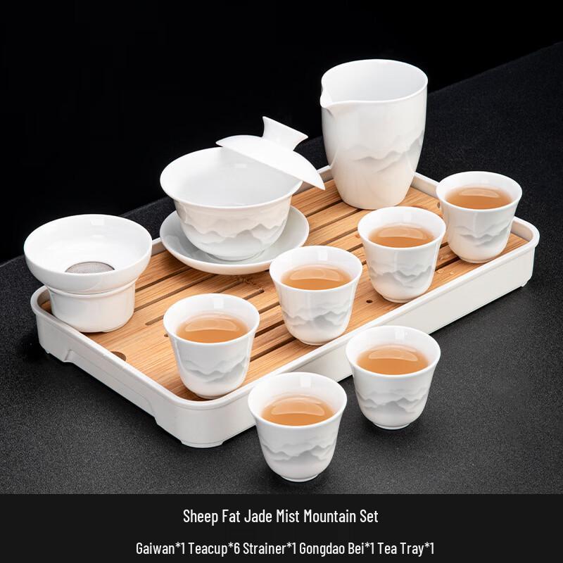 Chaxun Mutton Fat Jade Porcelain Kung Fu Tea Set