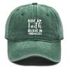 HAVE Faith" Print Adjustable Baseball Hat, Flat Cap Solid Color Casual Headwear Distressed Snapback Sun Hat