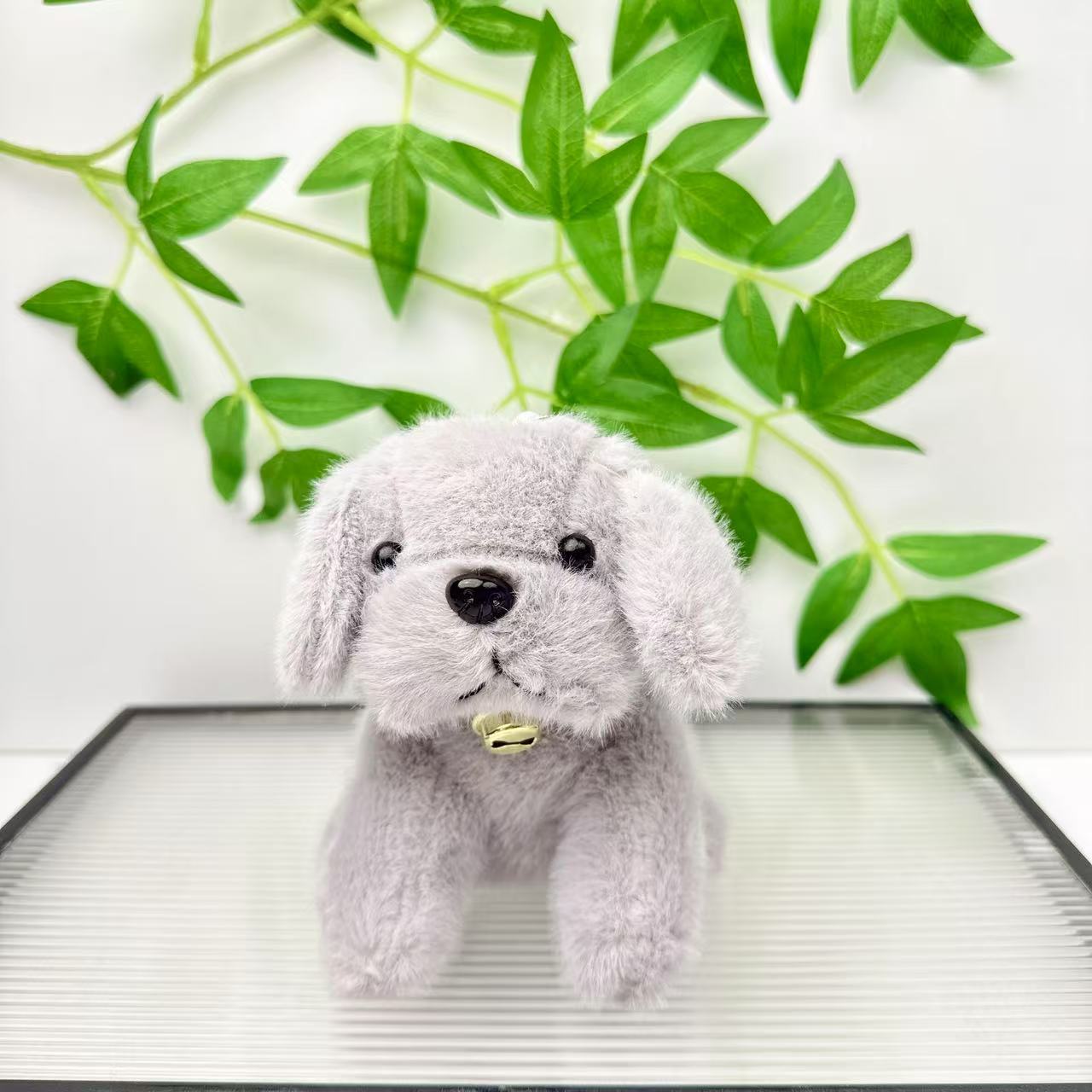 

Puppy Bell With Cartoon Doll Keychain Animal Plush Bag Pendant Pp Filler Cotton сірий колір