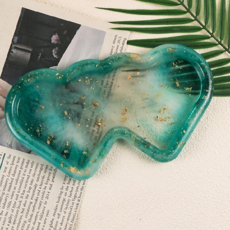 Double Heart Shape Tray Mold Epoxy Resin Mold DIY Storage Dish Plate Mould Craft