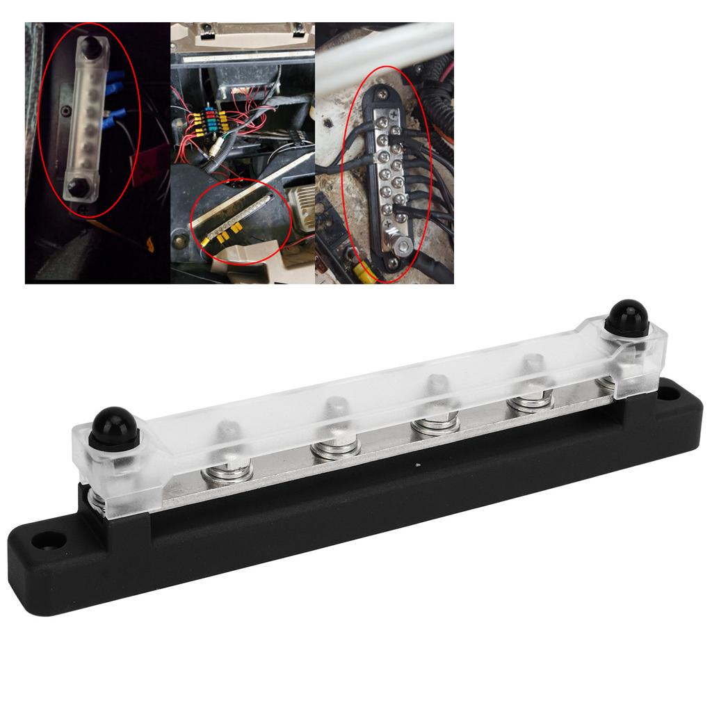 Power Distribution Block M6 Screw 6 Terminal Bus Bar 12V‑48V 150A for Automobile Boat