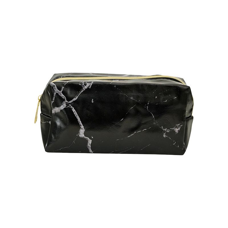 Pencil Case Black Pencil Pouch Marbling Cute Stationery PU Leather Pencilcase School Supplies Pencil Cases