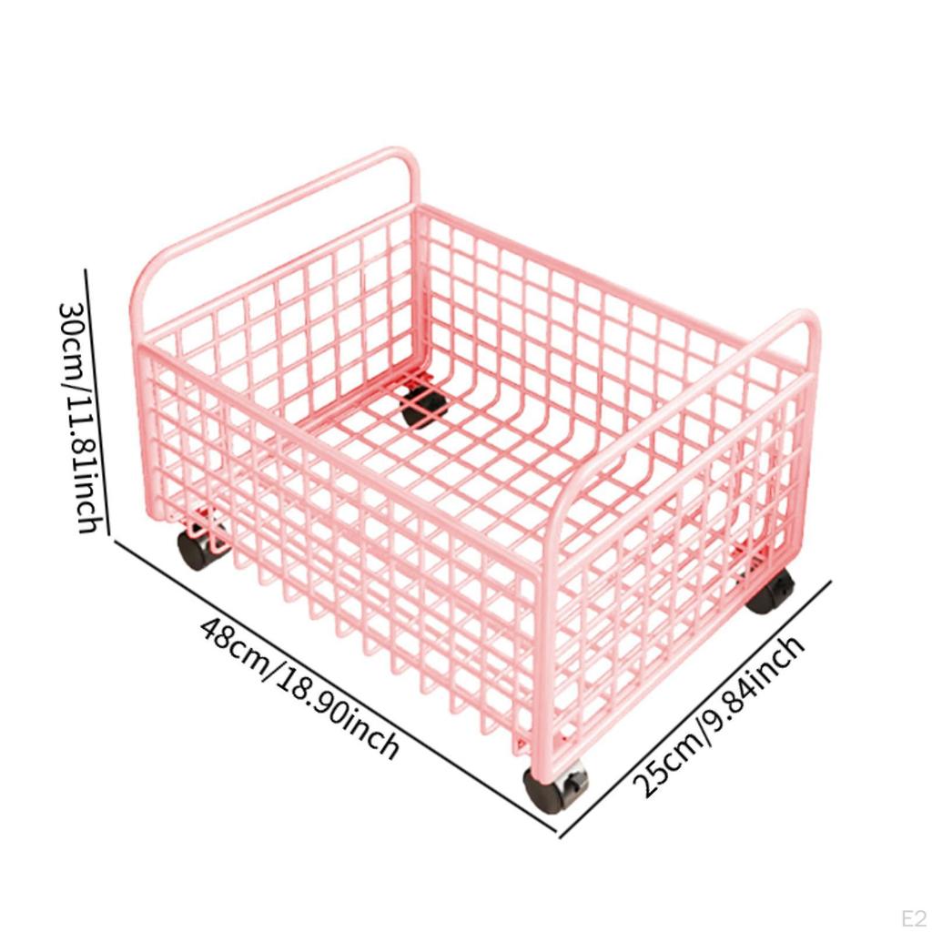 Rollender Mehrzweck-Aufbewahrungskorb unter dem Schreibtisch Bücherablage Aktenorganizer mit Rädern für Bücherregal Zeitschrift