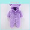 Baby Plush Romper With Hood For Newborns And Infants Safe Cotton Material