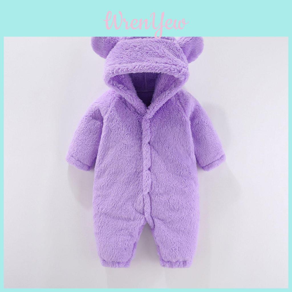 Tuta in Peluche con Cappuccio per Neonati e Lattanti Materiale Sicuro in Cotone