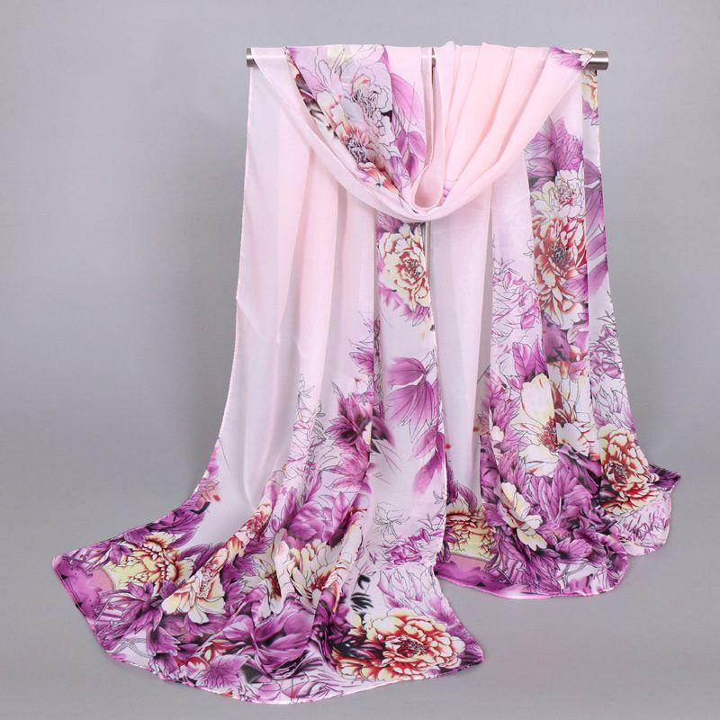 

Stunning Peony Women Flowers Print Voile Wrap Shawl Pashmina Scarf Stole PurpleRed