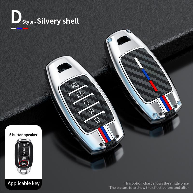 Styling Mouldings Car Alloy Key Case For Hyundai Palisade Grandeur Azera Elantra GT Kona 2018 2019 Smart Remote Fob Protector Co