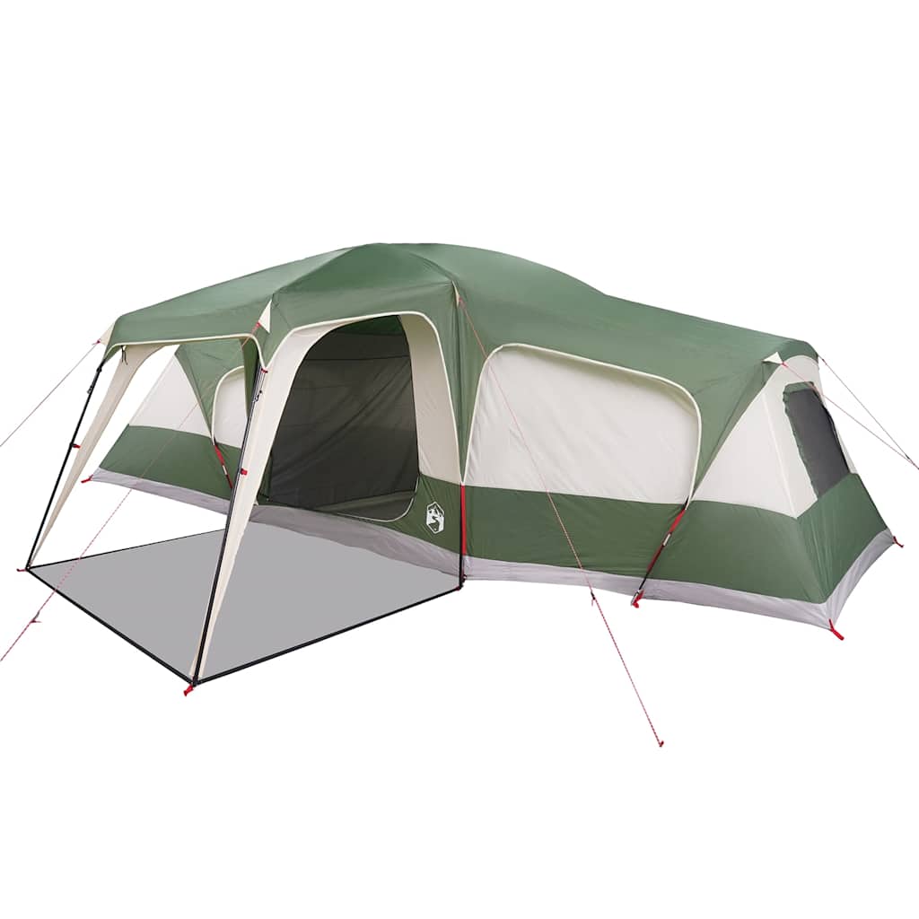 Family Tent with Porch 9 Person Capacity Green Waterproof
