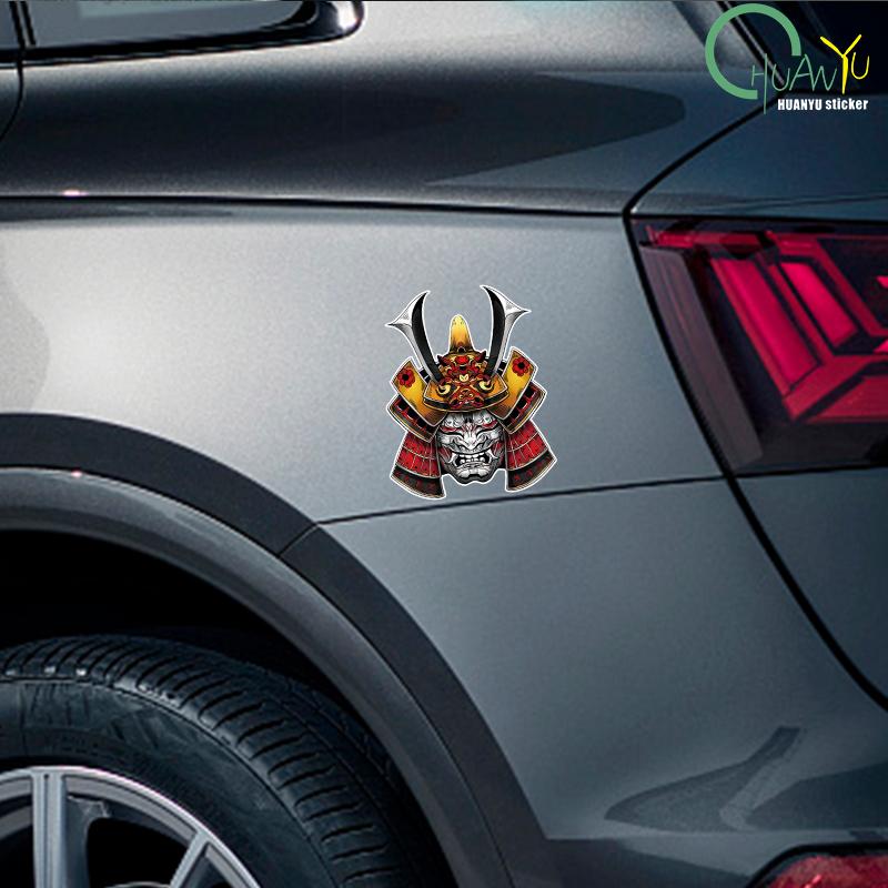 Japan Dämon Geist Samurai Autoaufkleber Totenkopf Prajna Auto Tankdeckel Hannya Aufkleber Vinyl Laptop Form A4 Q3 Auto Dekoration