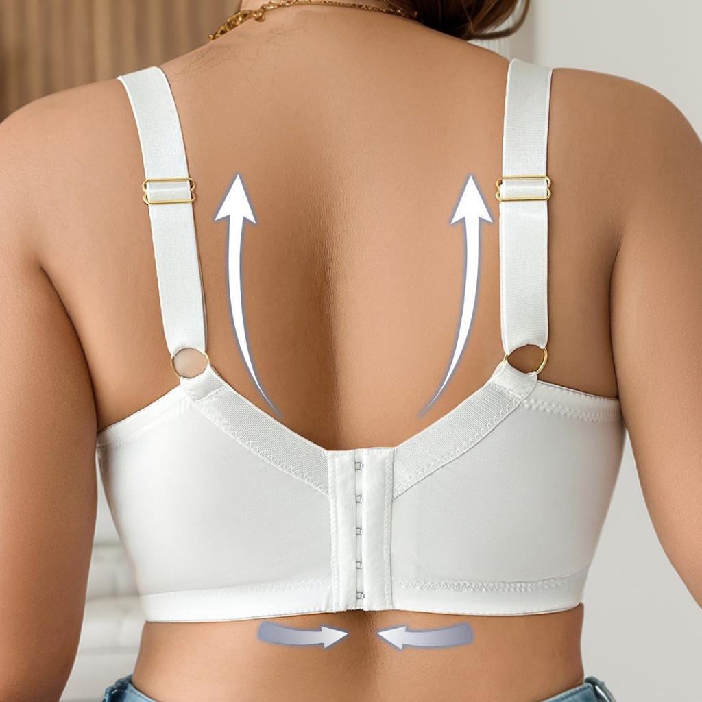 Oversized Pure Desire Embroidered Lace Bra Lifting Slimming U-Back Gathered Push-Up Bra