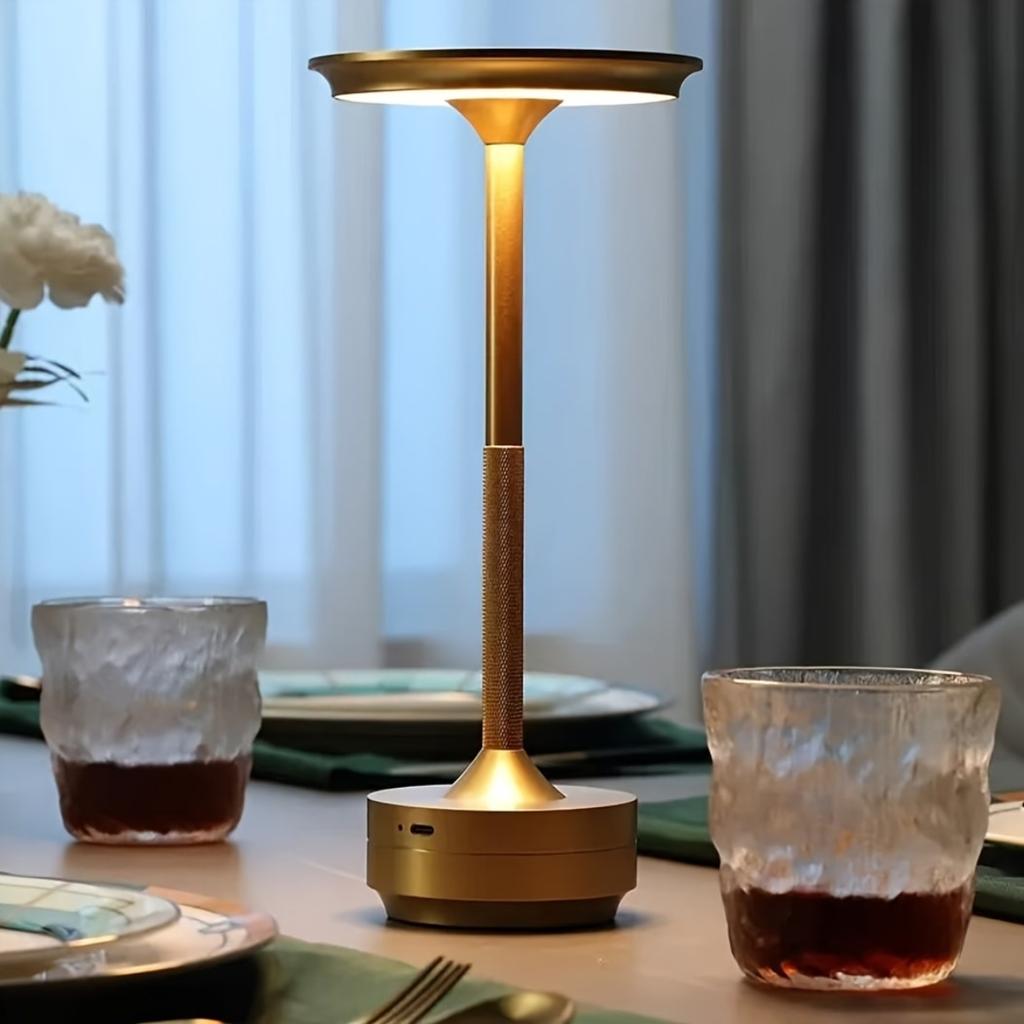 Modern Nordic El Dining Room Light Rechargeable Tricolor LED Table Lamp Study Bedroom Camping Night Light