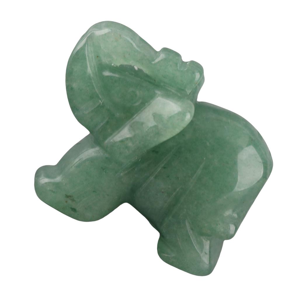 1.5inch Natural Stone Carved Elephant Crystal Figurine Home Decoration Furnishing Article (#07)
