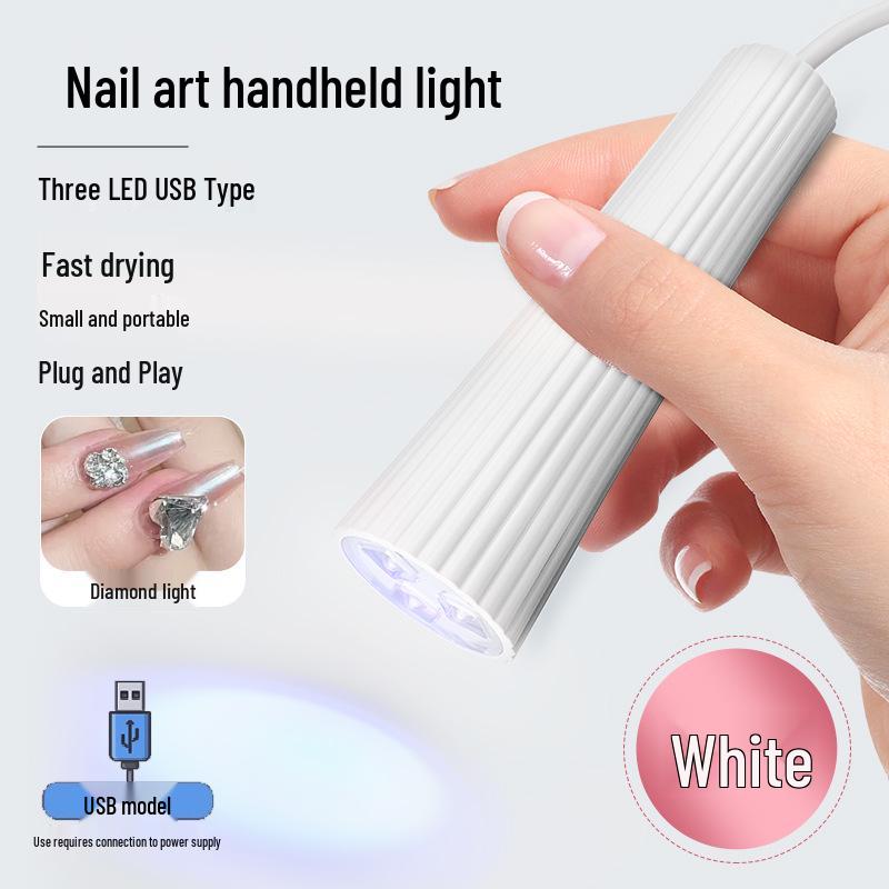 Compact Handheld Nail Lamp: Quick-Drying UV Phototherapy, No Hand Darkening
