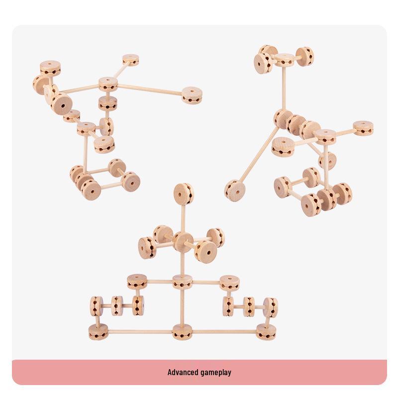 60-Piece Wooden 3D Building Blocks Toy for Kids' Imagination and Early Learning