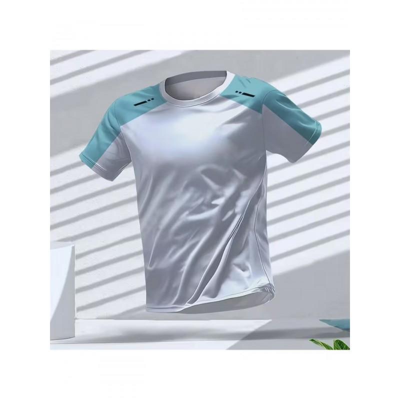 Mens 3D Digital Print Athletic Running Tee - Breathable Quick Dry Short Sleeve T-Shirt Workout