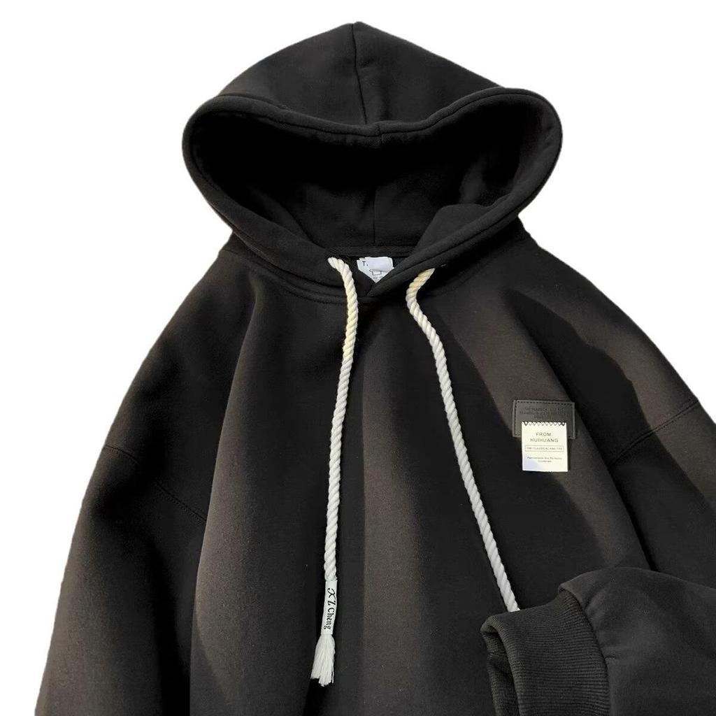 High Street Trendy Autumn/Winter Men's Versatile Hooded Printed Thick Hoodie for Couples