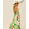 Summer off-shoulder V-neck women's suspender printed long dress for women