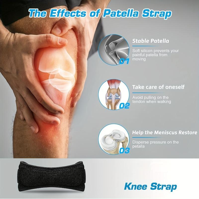2 Pcs Premium Knee Patella Straps - Ultimate Comfort, Support for Active Lifestyles - Ideal for Running, Hiking, Soccer, Basketball,Adjustable