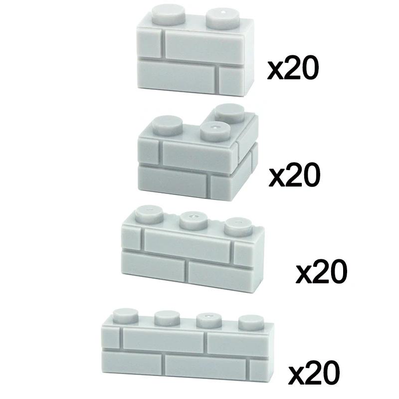 MOC City Thick Wall Figures Bricks 1x2 1x3 1x4 1+2 Dots Building Blocks Compatible 15533 98283 Educational House Contruction Toy