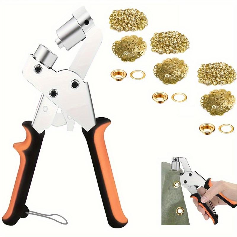 1 Jeu de poinçons complet avec 100 pièces/300 pièces d'anneaux de 10 mm - projets en similicuir et tissu imperméable, essentiels pour la couture et l'artisanat