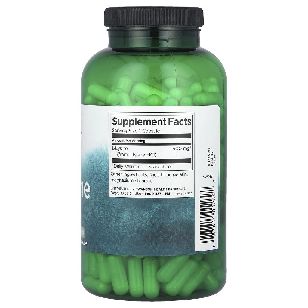 L-Lysine, 500Mg, 300 Capsules
