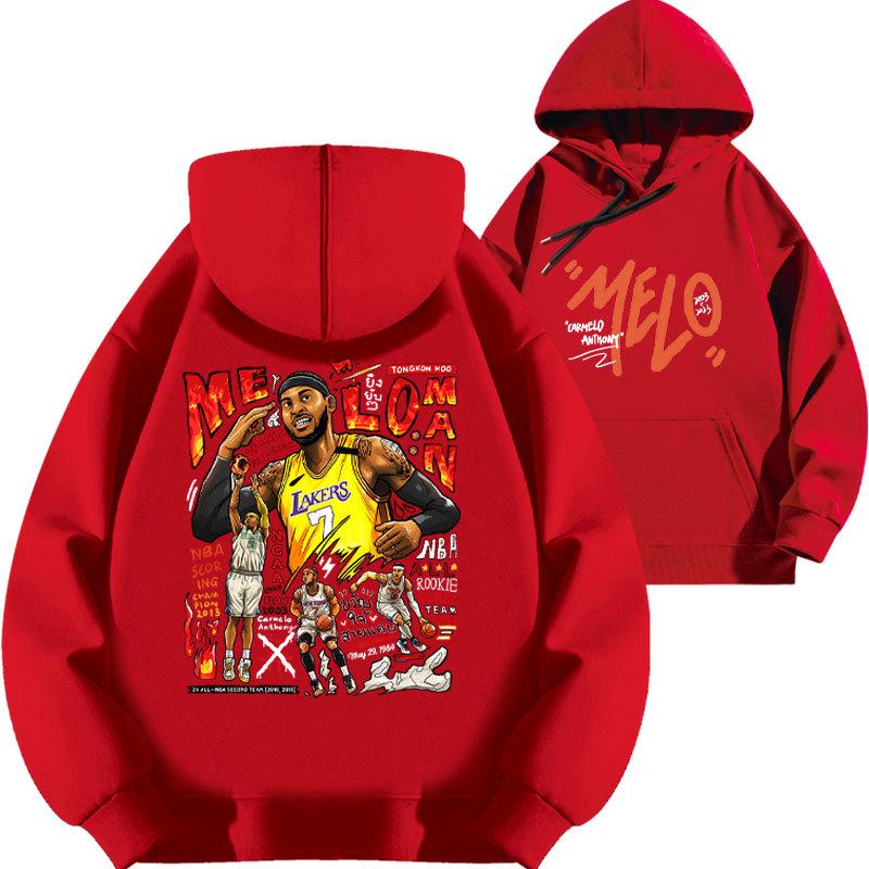 Anthony's 2025 Lakers Hoodie - Basketball Loose Fit, Autumn Plus Velvet, Thickened.