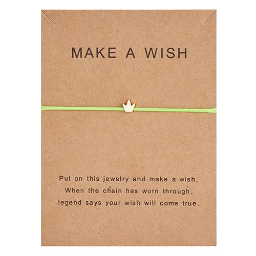 

Wish Card Adjustable Hand-woven Rope Bracelet Femme Minimalist Heart Crown Round String Ehthic Bracelet Fashion Women Jewelry