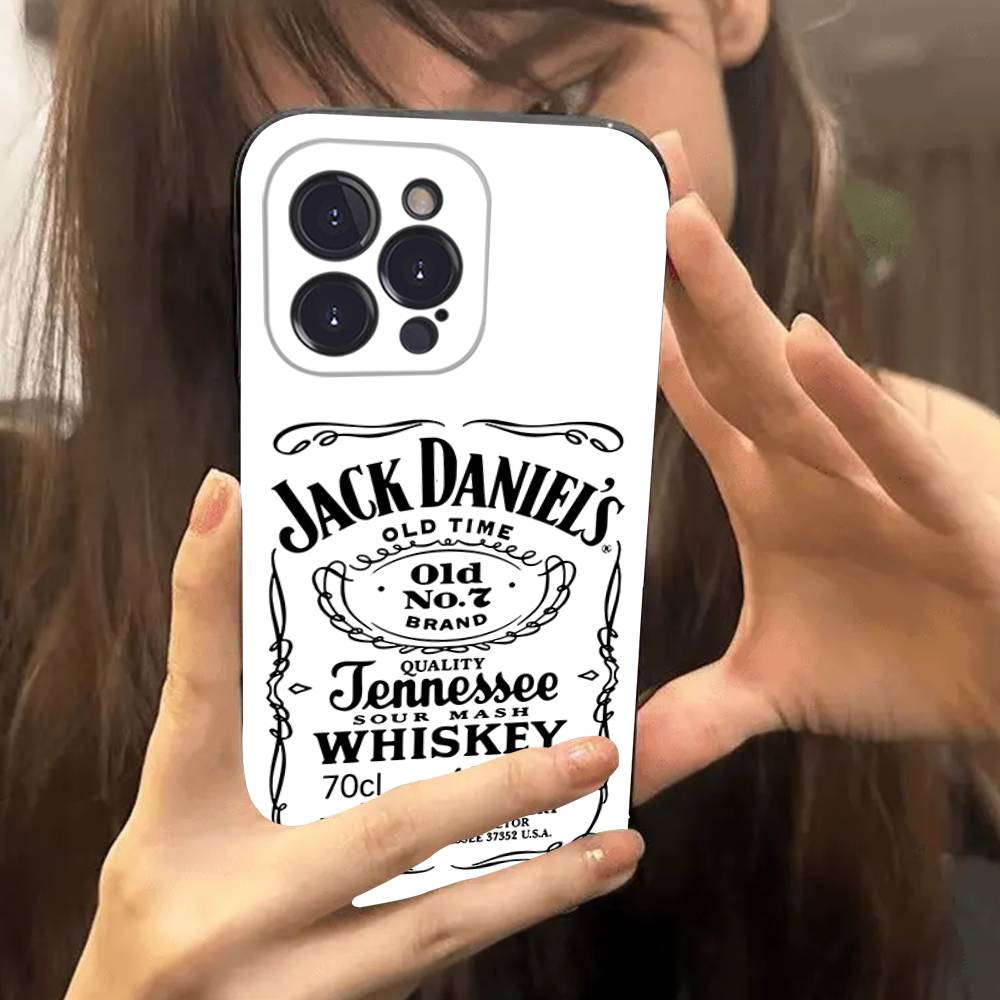 Logo Classico Whiskey J-Jack D-DanielS Per IPhone 17 16 15 14 13 12 11 Pro Max Plus Cover Nera Morbida Antiurto per Telefono