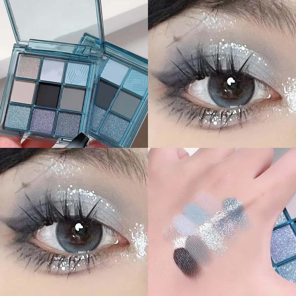 

Палитра теней для век в стиле панк-смоки из 9 цветов Сине-черная Готическая палитра теней для век Макияж в шоколадно-коричневых тонах Палитра теней для век Мерцающая блестящая матовая палитра теней для век 014