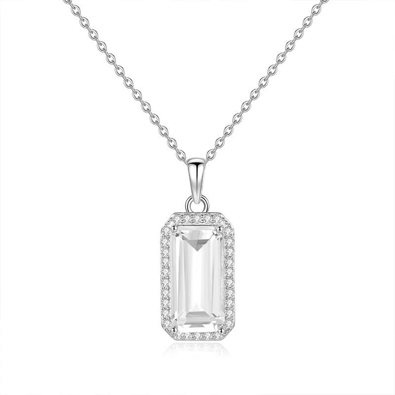Natürlicher Amethyst Citrin Anhänger S925 Sterling Silber Halskette Damen Europäischer und Amerikanischer Stil Hochwertiger Farbstein Anhänger Mode Geschenk