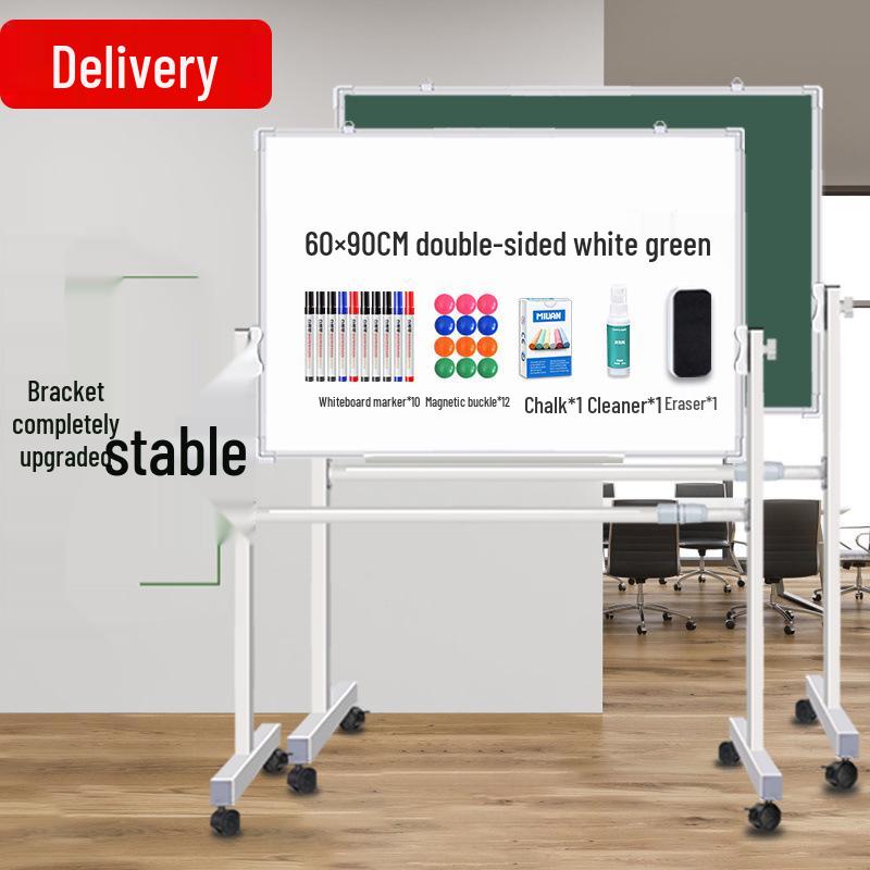 Mobiel Dubbelzijdig Magnetisch Whiteboard & Krijtbord met Standaard - Ideaal voor Thuis, Kantoor of Klaslokaal