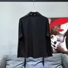 Camisa Negra para Hombre Estilo Hip Hop con Correas de Ojales Manga Larga Top Casual