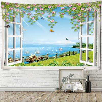 Garden Landscape Tapestry Wall Hanging Bohemian Style Hippie Psychedelic Aesthetics Room Art Painting Home Decor