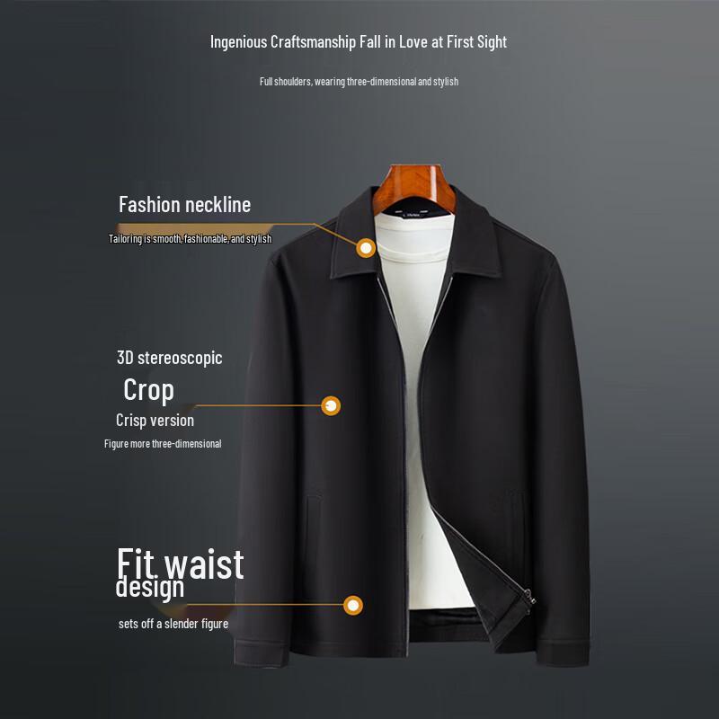 Romon Herren Business Casual Knitterfreies Reversjackett